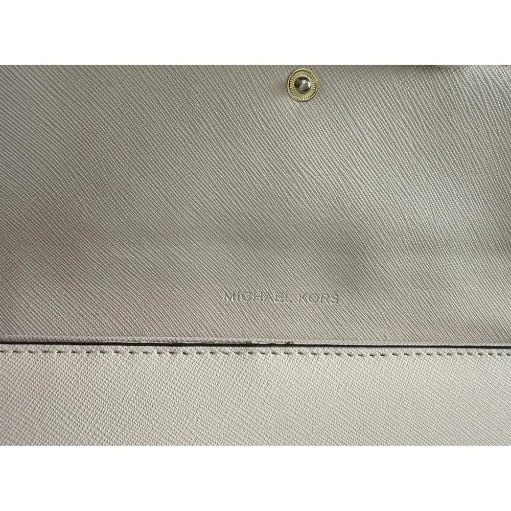 Michael Kors Women Jet Set Travel Large Trifold Wallet Clutch in Powder Blush - Picture 8 of 9